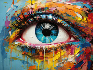 Close Up of a Painting of an Eye