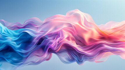 Bright and colorful abstraction, blending waves and patterns in blue, pink, and purple, showcasing...