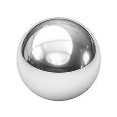 Shiny Big Silver Sphere isolated on white or transparent background