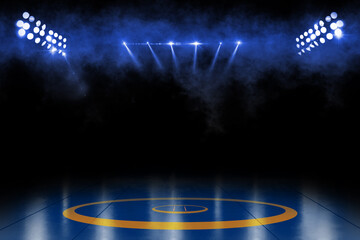 Wrestling sport background with spot lights  © arc4studio