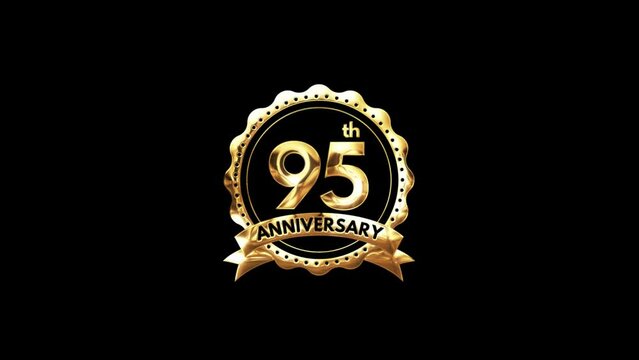95th Anniversary luxury Gold Animation. Greeting for the 95th Anniversary. Luxurious Animation Celebrating 95 Years of Excellence