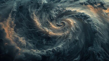 Wrath of Nature: Aerial Perspective of a Giant Cyclonic Tempest. - obrazy, fototapety, plakaty