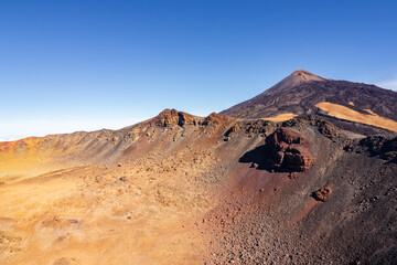 View of Teide mountain and surrounding area in Tenerife (Spain)