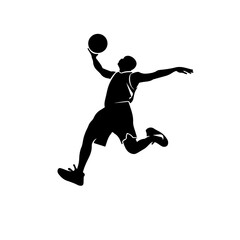 Fototapeta na wymiar Basketball Mascot Logo Monochrome Design Style
