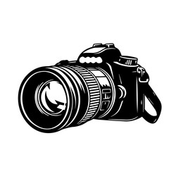 Digital Camera Long Lens Logo Monochrome Design Style