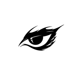 Dragon Eye Logo Monochrome Design Style