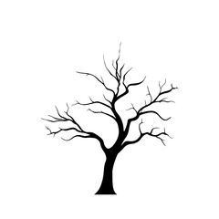 Dry Tree Logo Monochrome Design Style