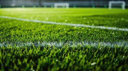 Fresh green grass for football sport, football field, soccer field, team sport texture. soccer field for banner design