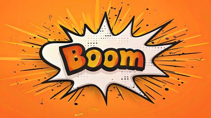 Explosive 3D Boom Comic Text Effect Template. Dynamic and Vibrant Pop Art Style for Attention-Grabbing Graphic Designs