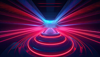 Abstract Tunnel With Neon Lights