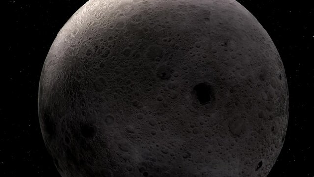 Moon globe view with star's moving. 