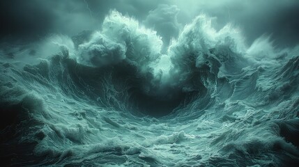 Oceanic Turbulence: Witnessing the Chaos of an Atomic Blast - Raging Shockwaves and Waves Unleashed. - obrazy, fototapety, plakaty