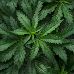 Medical cannabis leaf.