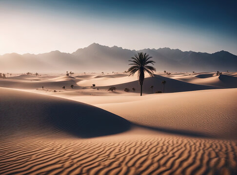 Palm tree in the desert