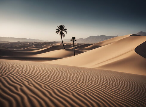 Palm tree in the desert