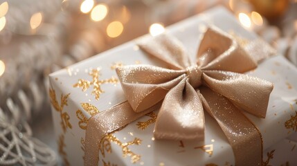 Beautiful Gold Bow Isolated. Elegant Design Element for Stylish Wrapping and Festive Celebrations