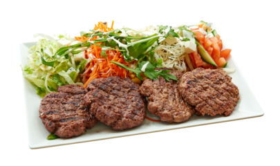 Floating Indian Kabab on white plate