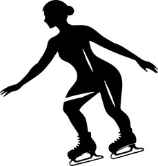 Silhouette of a person skating icon 
