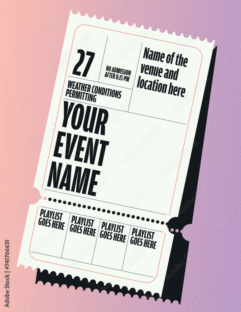 Poster event poster vector template. retro, vintage leaflet layout. editable print eps10 file.