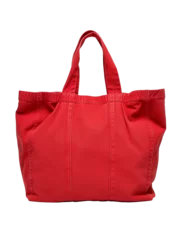 Fotobehang Clásico rojo Lino Tela Moda Algodón y Eco Friendly Tote Bag Aislado en fondo transparente. © C.Castilla