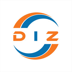 DIZ letter design. DIZ letter technology logo design on a white background. DIZ Monogram logo design for entrepreneurs and businesses.