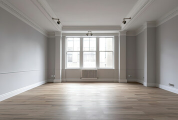 Empty Room With Hardwood Floors and White Walls
