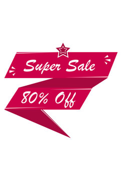 Super Sale Offer with 80% off vector image, editable sales offer image