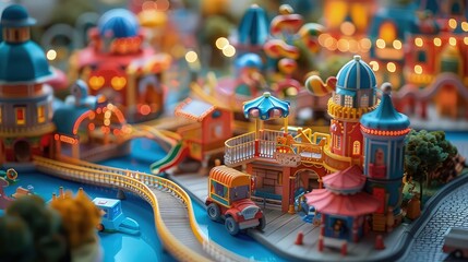 Fantastic Wonderland: Colorful 3D Playground Scene