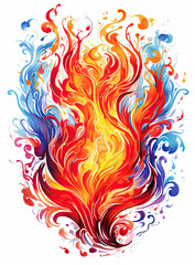 Vibrant Fire Drawing