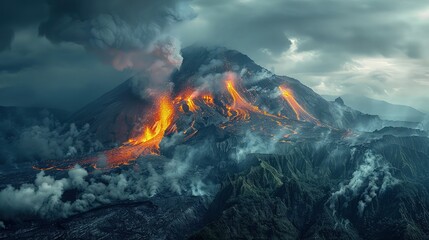 Unleashed Fury: A Gripping Photograph of a Menacing Volcanic Eruption