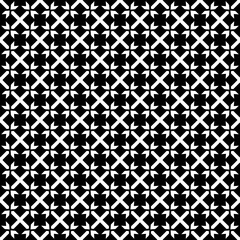 Black and white seamless abstract pattern. Background and backdrop. Grayscale ornamental design. Mosaic ornaments. Vector graphic illustration. EPS10.