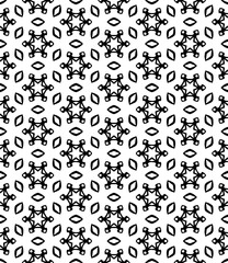 Black and white seamless abstract pattern. Background and backdrop. Grayscale ornamental design. Mosaic ornaments. Vector graphic illustration. EPS10.