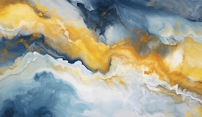 Yellow and Blue Abstract Painting