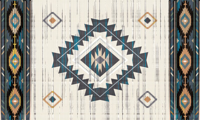 Navajo tribal vector seamless pattern. Native American ornament. Ethnic South Western decor style. Boho geometric ornament. pattern. Mexican blanket, rug. Woven carpet illustration	
