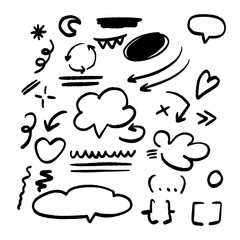 Set of hand drawn doodle elements and icons. Perfect for creating fun and creative designs.