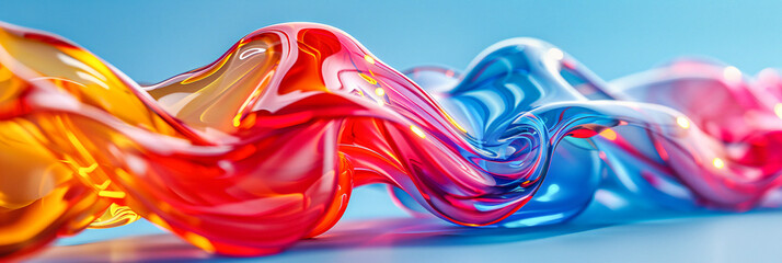 Obraz premium Abstract art with flowing liquid patterns in blue, pink, and purple, showcasing a dynamic mix of colors and textures in a modern design
