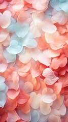 A Multitude of Pastel Pink and Blue Fabric Petals - obrazy, fototapety, plakaty