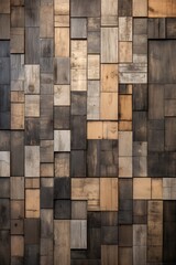 Wood wall texture background. Wooden tiles. Wood wall paneling.