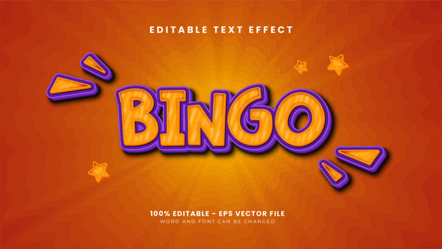 3d cartoon style bingo editable text effect