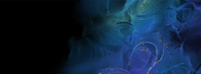 Elegant banner template design with color paint.