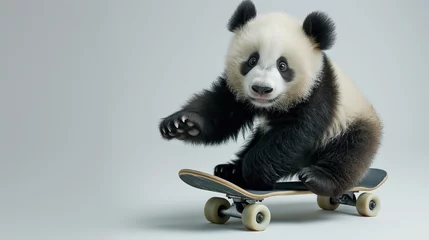  Cute panda playing skateboard © sergiokat