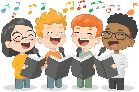 a group of young, friends singing together