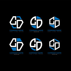 CO letter logo set design.CO monogram polygonal and circle shape vector. CO unique design.
