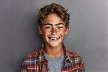 Cute boy with toothy grin ideal for dental care and education - obrazy, fototapety, plakaty