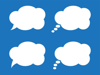 Thought bubble icon, thinking cloud vector icon for apps and websites. Set of speech bubbles. Speak bubble text, cartoon chatting box, message box.