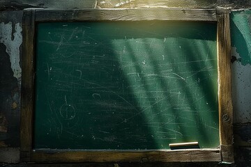 Old wooden frame with a green chalkboard - Powered by Adobe