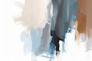 White & Brown Abstraction, Blocky & Muted Tones