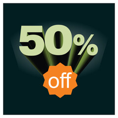 Number discount values ​​percentage green 3D background