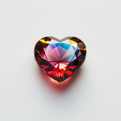 Fototapeta premium Macro photography of a heart-shaped rhinestone on a surface