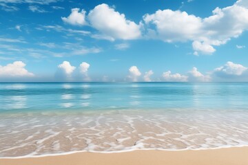 Beautiful beach with white sand and blue water